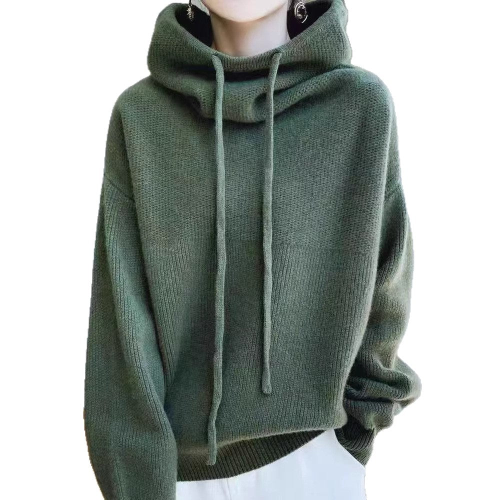 Kvinders fashionable oversized sweater med høj krave og snøre detaljer Stilla