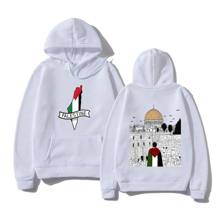 Kvinders hoodie med kulturelt motiv og unikt grafisk design Skovae