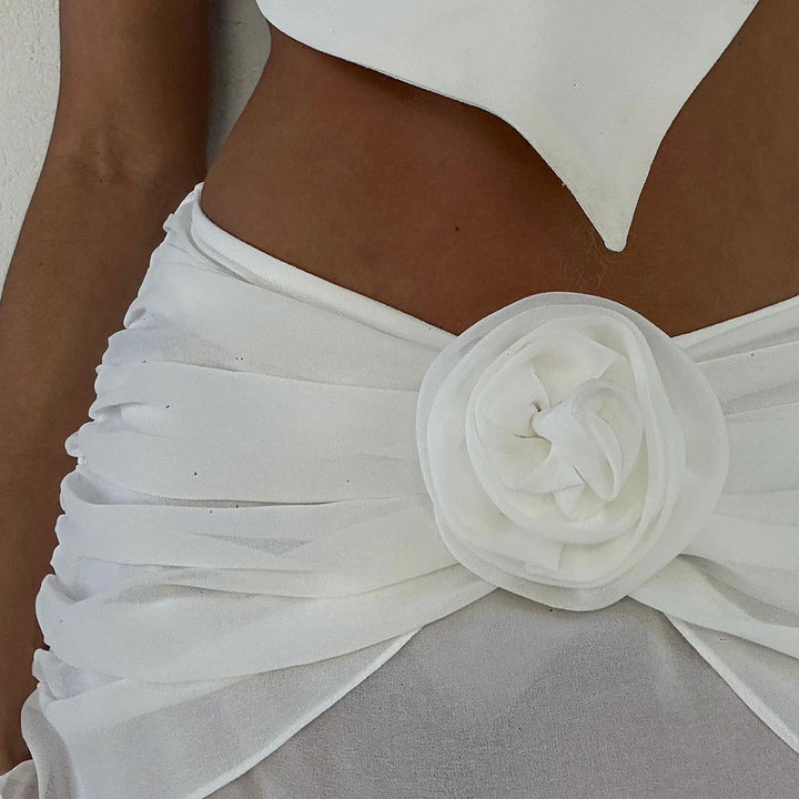 Dame Strandmode-sæt med elegant transparent overrobe og raffineret top Stilla