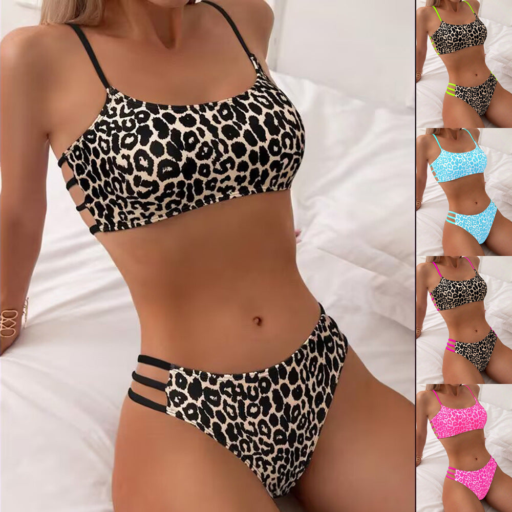 Dame bikini sæt med dyreprint og justerbare stropper Stilla