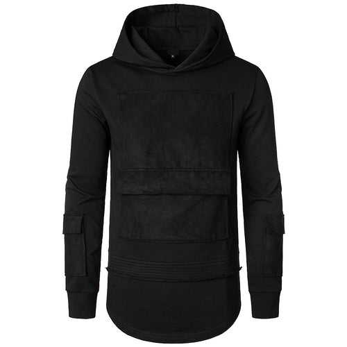 Herrer Stilfuld Højkrave Hoodie med Multifunktionslomme Design Stilla