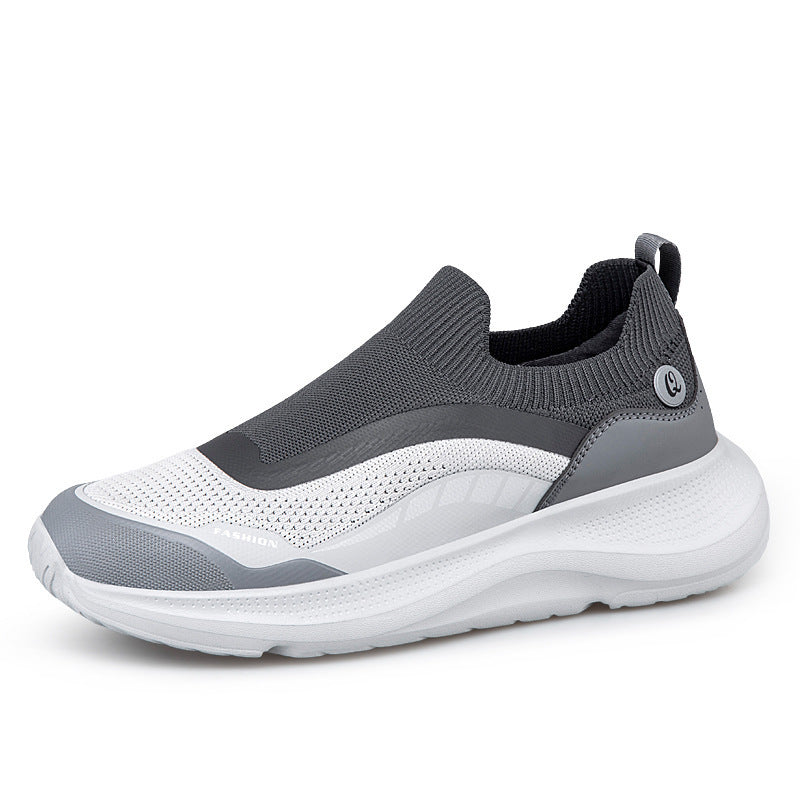 Herren nan urban slip-on fritidsko med elastisk sok, robuste beskyttelsesoverlejringer, kontureret dæmpende kile sål og skridsikker ydersål Skovae