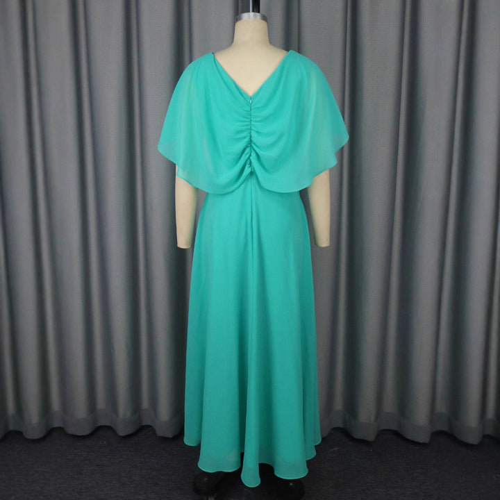 Dame elegant Maxi-kjole med smart foldedesign og glamourøs brosche Skovae
