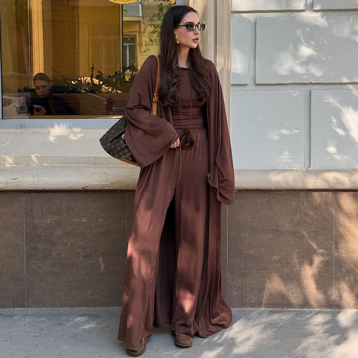 Dame komfortabel jumpsuit med bred pasform og lange ærmer Stilla