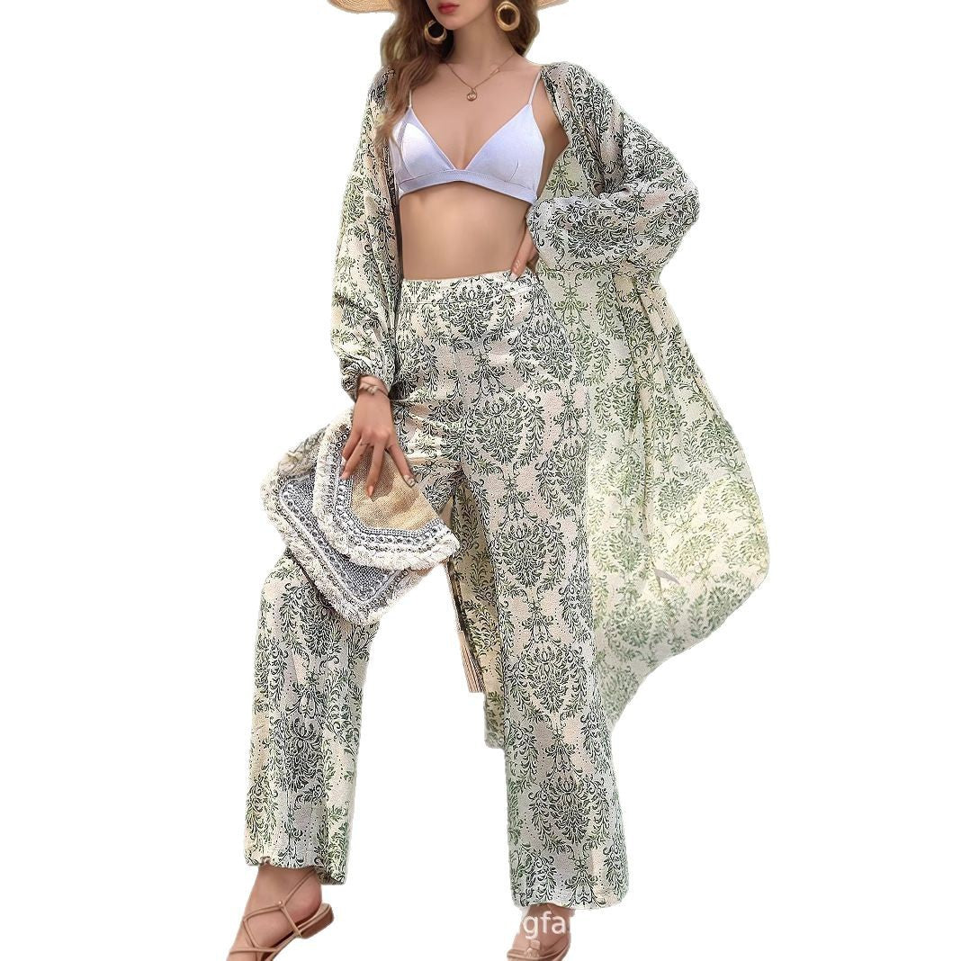 Dame Floral Print Resort Sæt Stilla