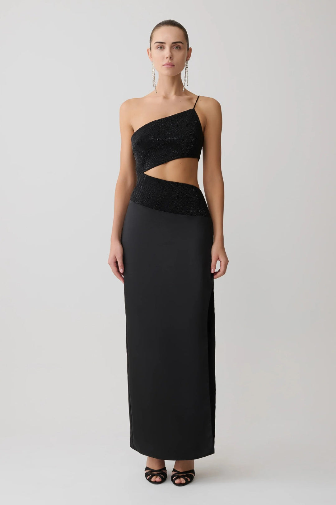 Dame Elegant Maxikjole med asymmetrisk snit og raffineret cut-out Skovae
