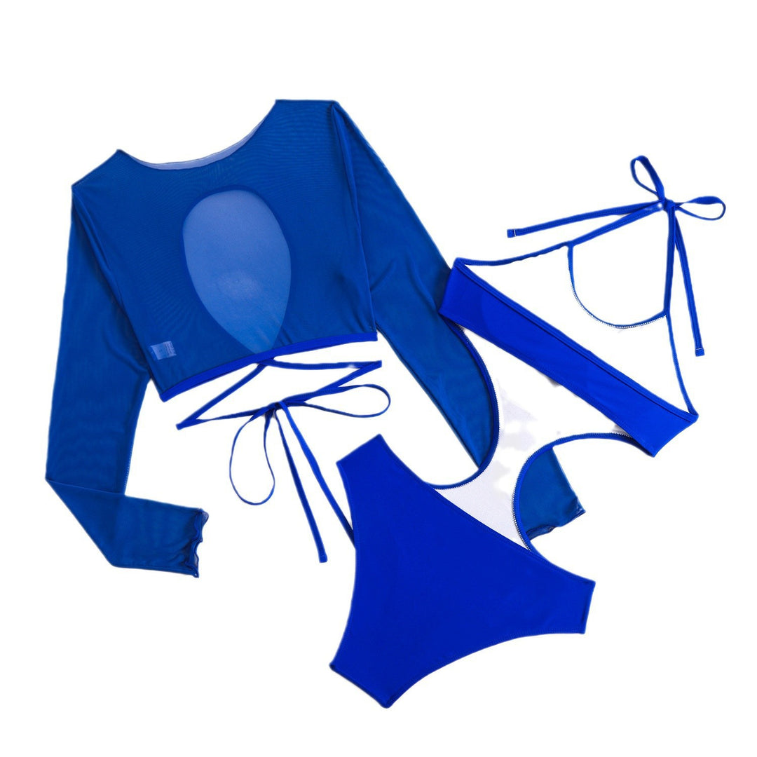 Dame Sporty Tankini-sæt med gennemsigtigt top og moderne snit Skovae