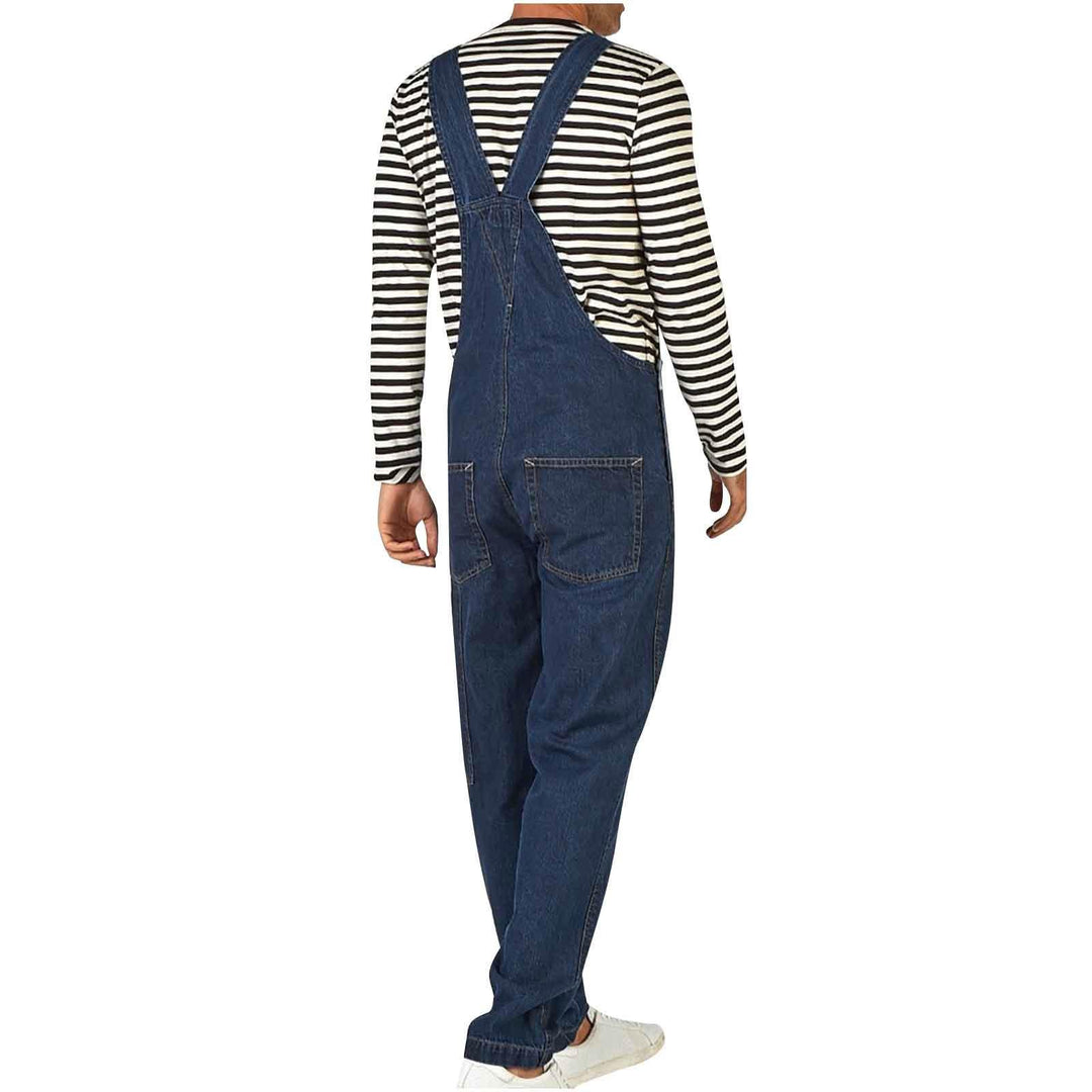 Herrer ærmeløs bukser i moderne denim-look med justerbare stropper og praktiske lommer Stilla