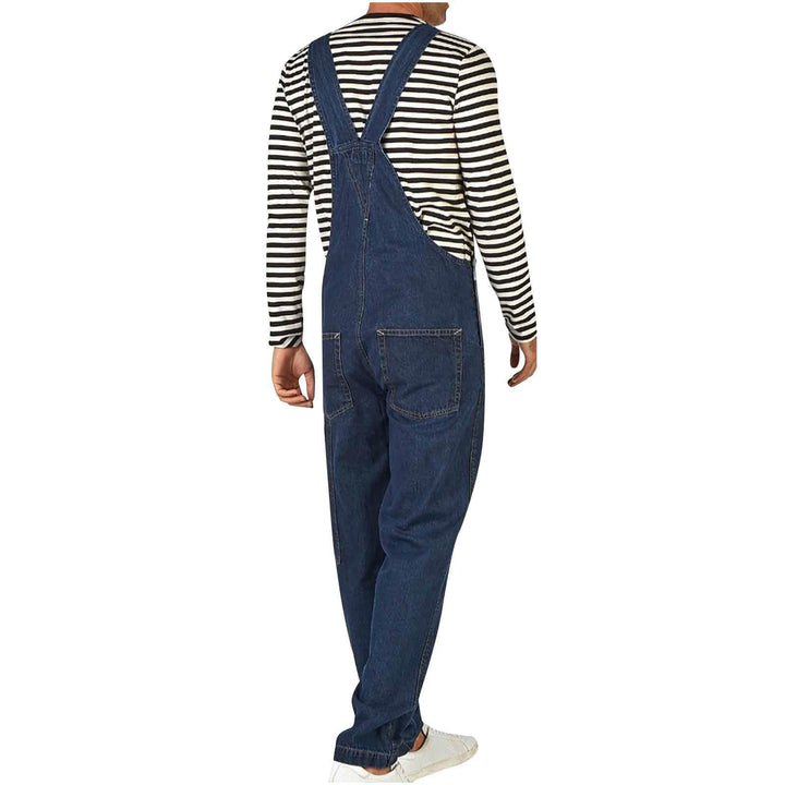 Herrer Denim-Overalls med justerbare stropper og praktiske lommer Skovae