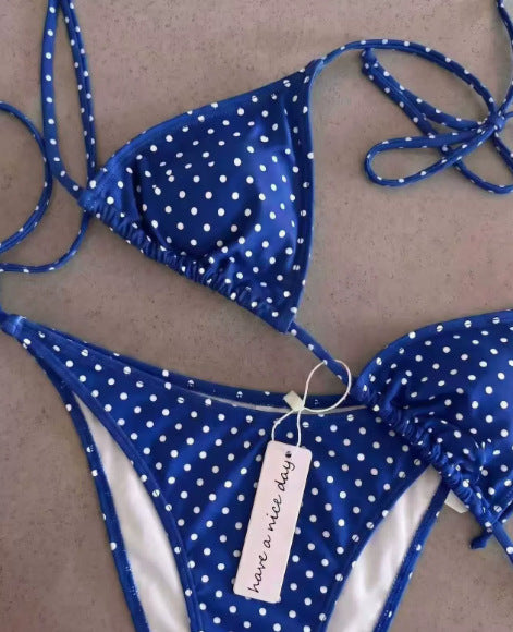 Dame Triangel-Bikini med prikkemønster Skovae