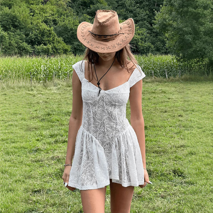 Dame Boho-Chic Spidskjole med flydende Nederdel Stilla