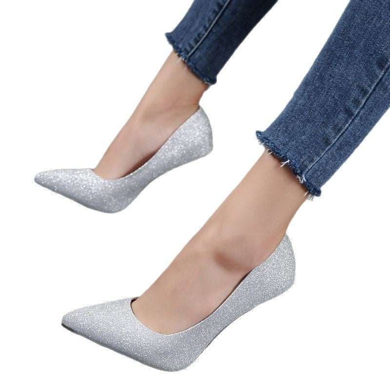 Dame Glamourøse High Heels med funklende overflade og elegant Stiletto hæl Stilla