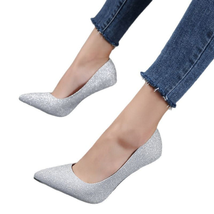 Dame Glamourøse High Heels med funklende overflade og elegant Stiletto hæl Stilla