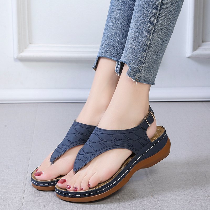 Dame Komfortable Tåsplit Sandaler med ergonomisk Sål Stilla