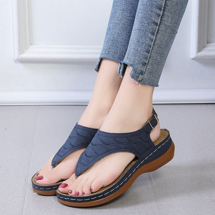 Dame Komfortable Tåsplit Sandaler med ergonomisk Sål Stilla