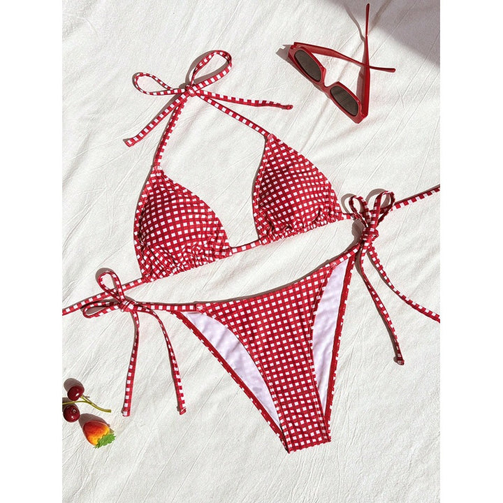 Damen triangle bikini med trendy leopardmønster Skovae