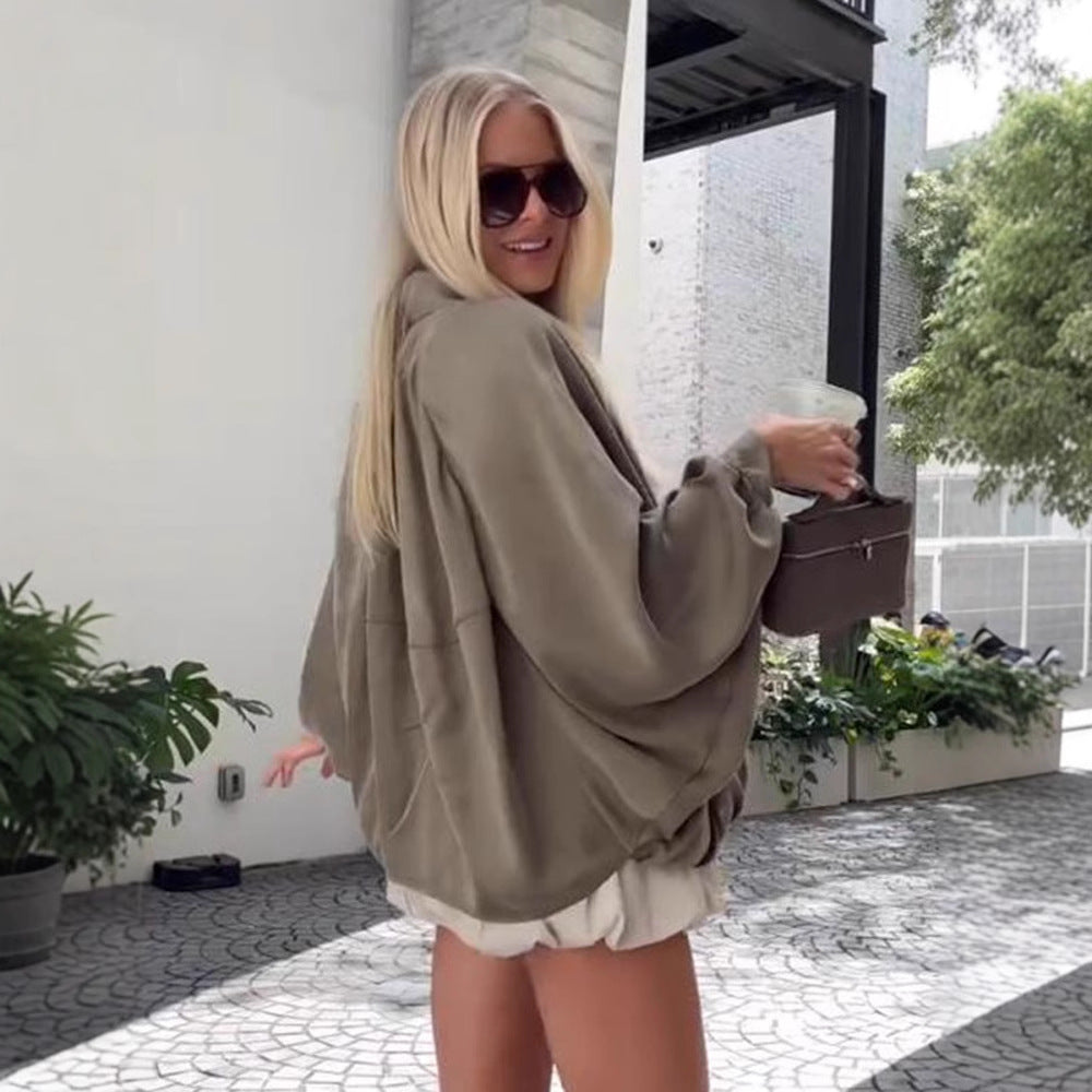 Dame Oversized Blouson med raffinerede flæsedetaljer Stilla
