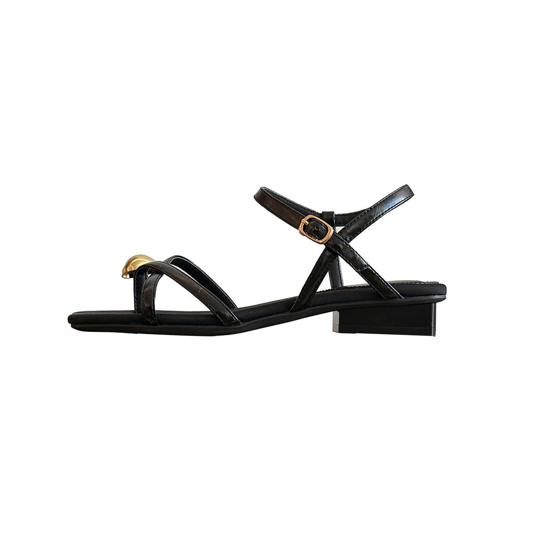 Femme Elegante Kvadratstæer snoede Sandaler Stilla