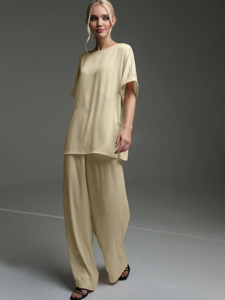 Dame Elegant loungewear-sæt med løs pasform og luksuriøse stoffer Stilla