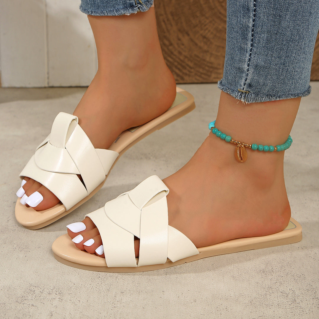 Dame mode og farverige slide-sandaler med elegant overdel Stilla