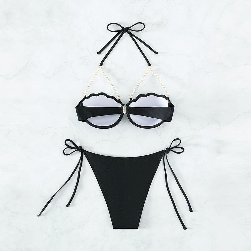 Dame Push-Up-Bikini med muslingedesign Skovae