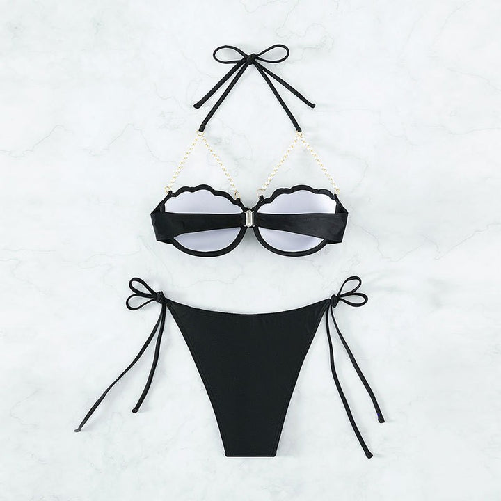 Dame Push-Up-Bikini med muslingedesign Skovae