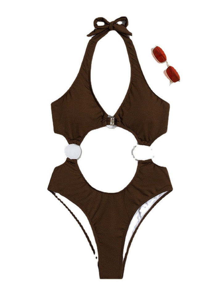 Dame éndelt badedragt med kreativt cut-out-design og justerbare stropper Stilla
