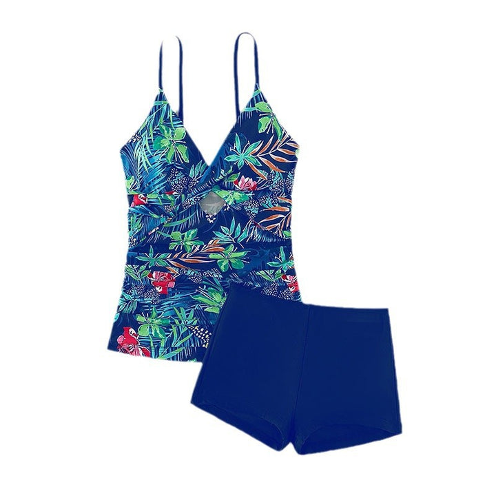 Dame Tankini-sæt med blomster top og komfortable shorts Stilla