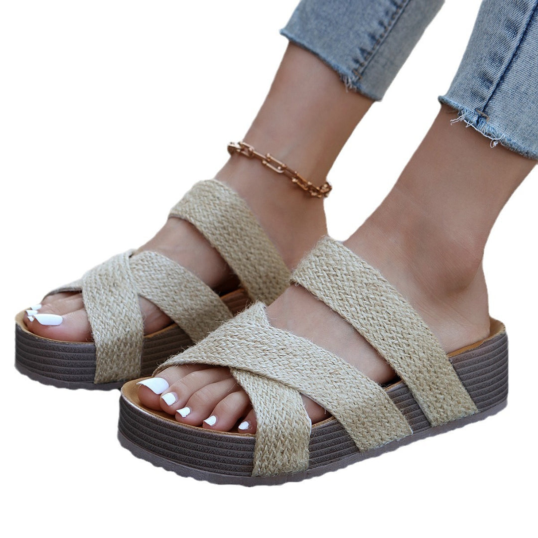 Dame Wedge-sandaler med flettet remdesign og skridsikker sål Stilla