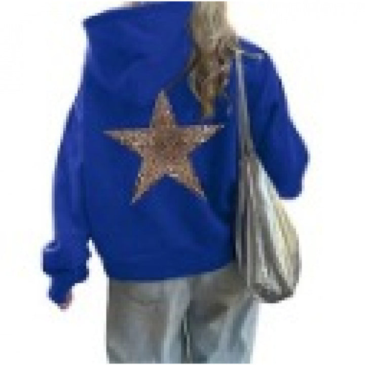 Kvinders hoodie med glitrende stjernesymposium Skovae