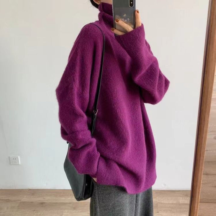 Femme Cozy Oversized Halsbånd Pullover Sweater Stilla