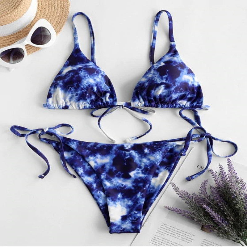Femme Tie-Dye Trekant Bikini Sæt Stilla