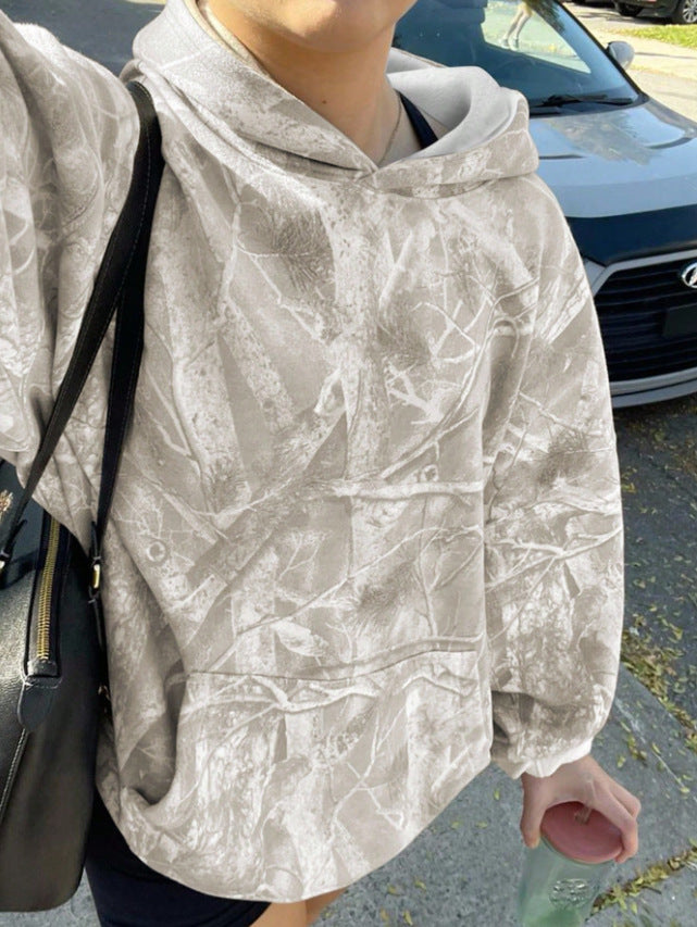 Kvinders afslappede hoodie med camouflage mønster Stilla