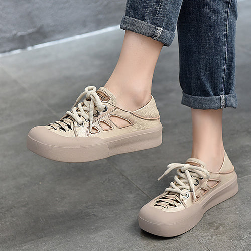 Dame Sneakers i moderne retro-stil med åndbare mesh-indlæg og smidig læderforarbejdning Stilla