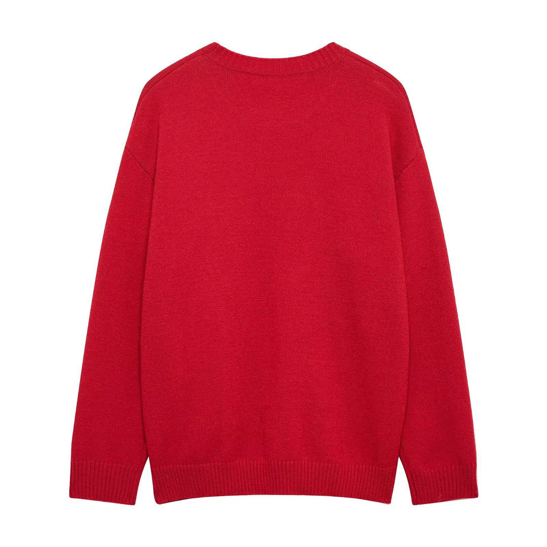 Femme Overdimensioneret Floral Strikpullover Stilla