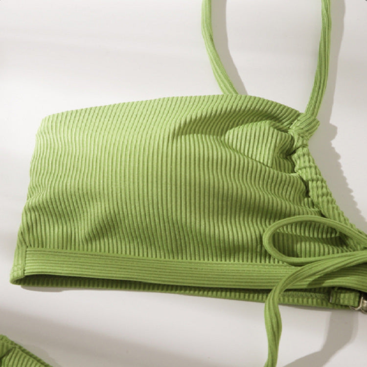Dame bandeau bikini med justerbar indviklingsdetalje Skovae