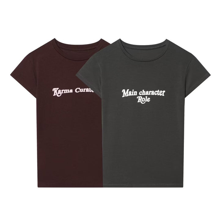 Dame T-shirt med inspirerende tekst Skovae