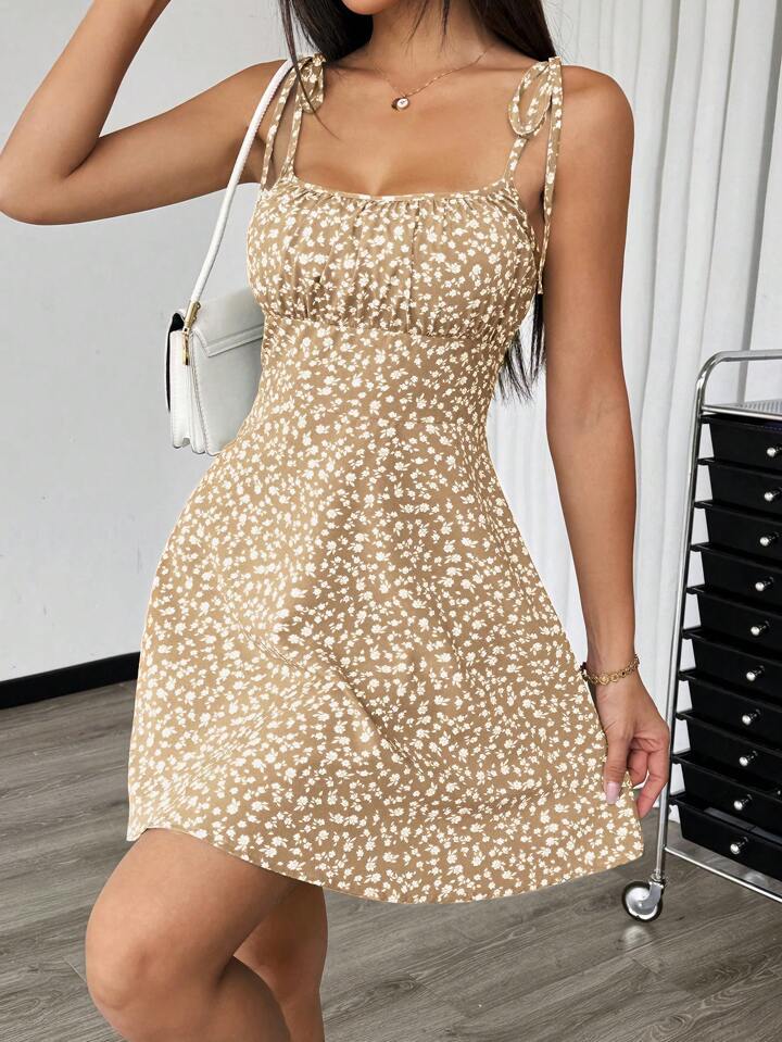 Dame Blomster Sommer Mini Kjole Stilla