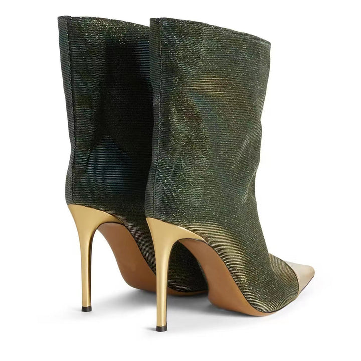 Femme Metallic Spids-Toe Støvletter Stilla