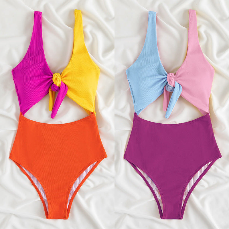 Dame One-piece badedragt med stilfuld knude design Skovae