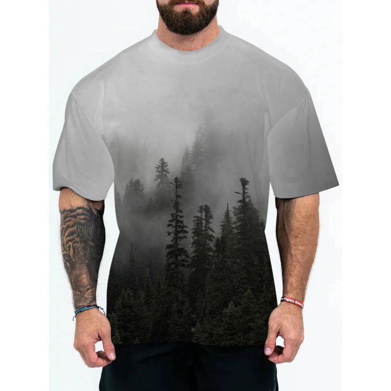 Herre Galaxy Print Korte ærmer T-shirt Stilla