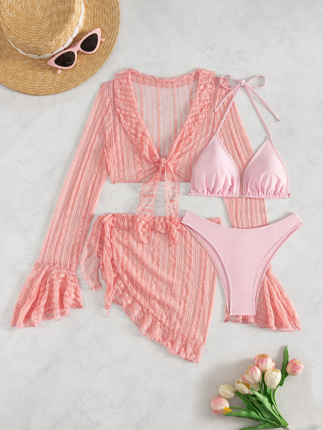 Dame Bikiniset med aflange Cardigan Skovae