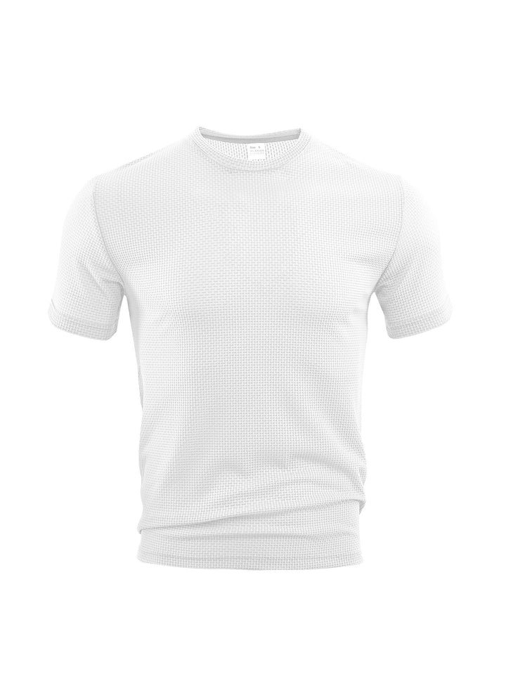 Herren med vaffelstruktur T-shirt med rund halsudskæring og tætsiddende pasform Skovae