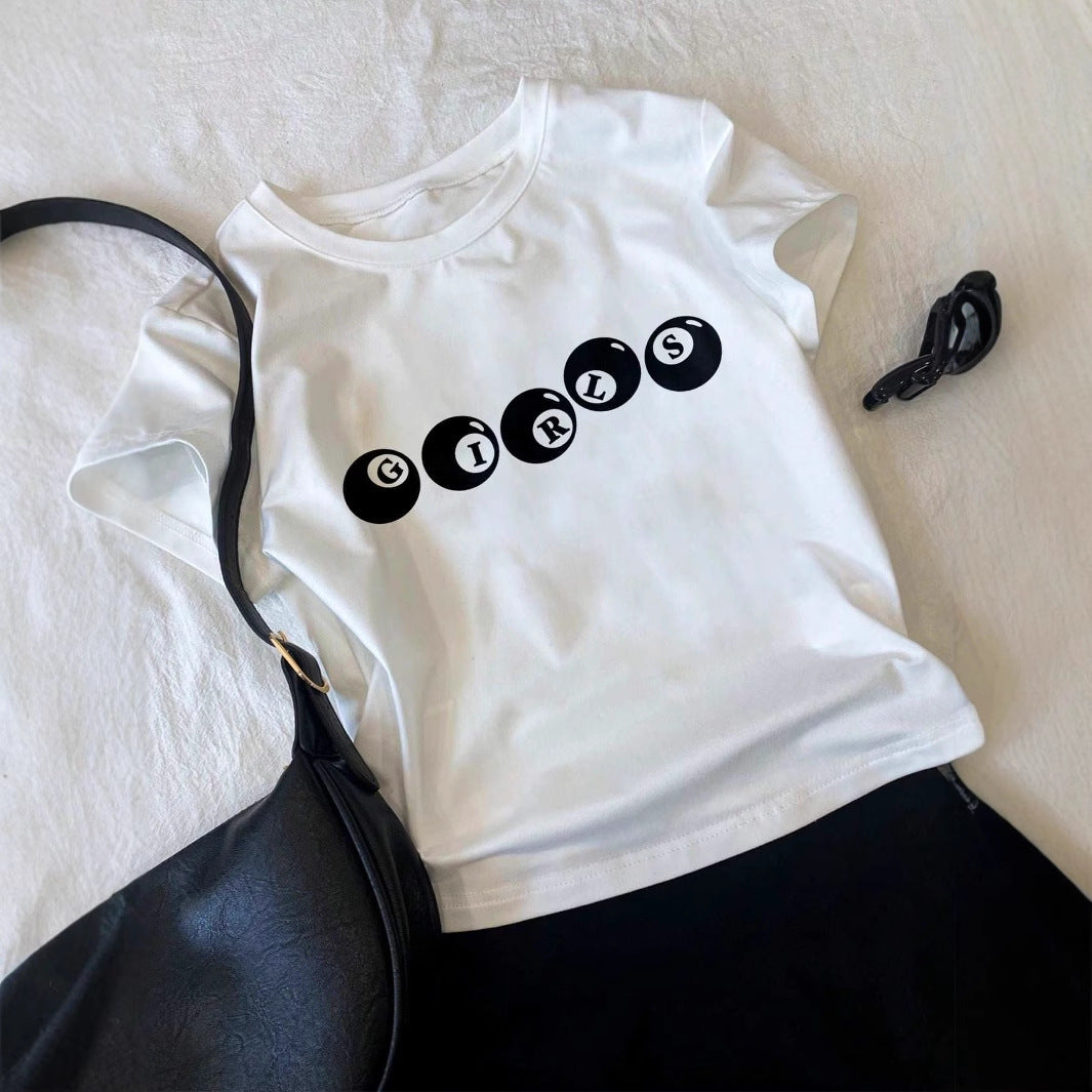 Dame cropped T-shirt med legesygtryk Skovae