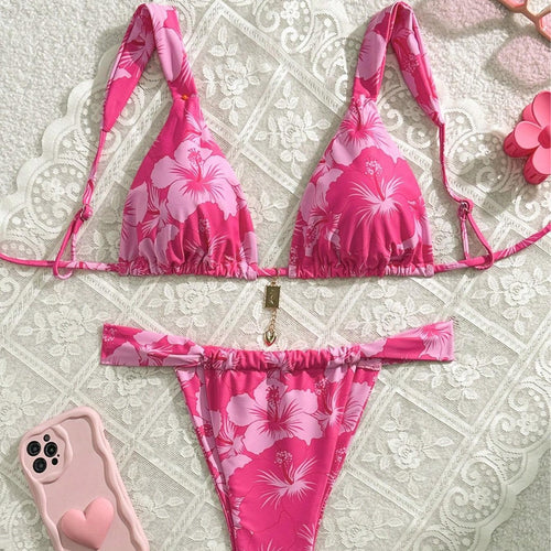 Dame Triangel-bikini med legesygt mønstermix Skovae