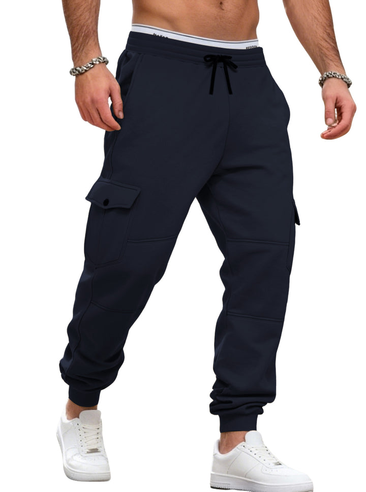Herre nan sporty joggingsbukser med cargolommer snor og ribbet ankelkant Skovae