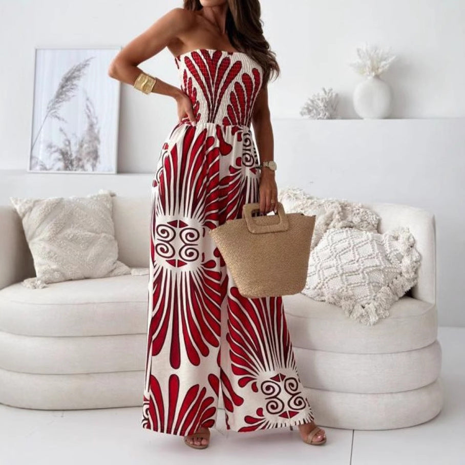 Kvinder Stropløs Bredbenet Jumpsuit Stilla
