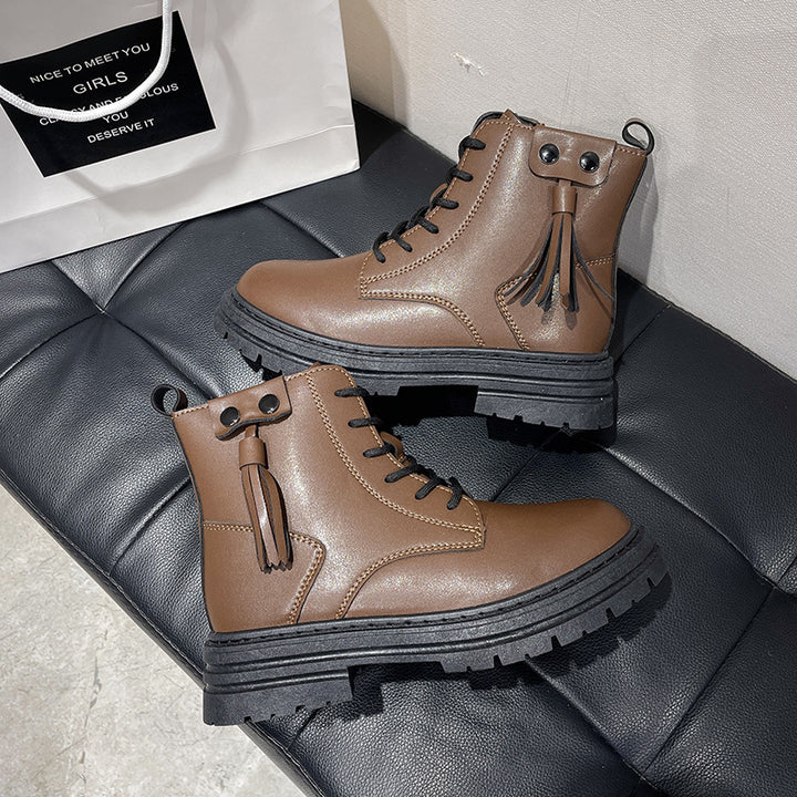 Dame Chunky Støvler i robust design med trendy snørebånd og sidelukning Stilla
