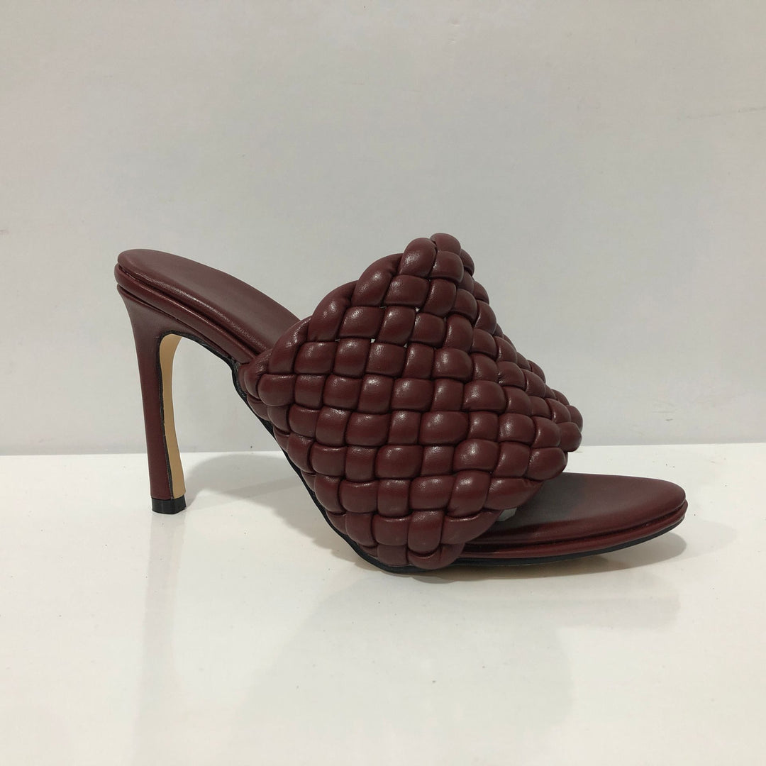 Femme Woven Højhælede Slide Mules Stilla