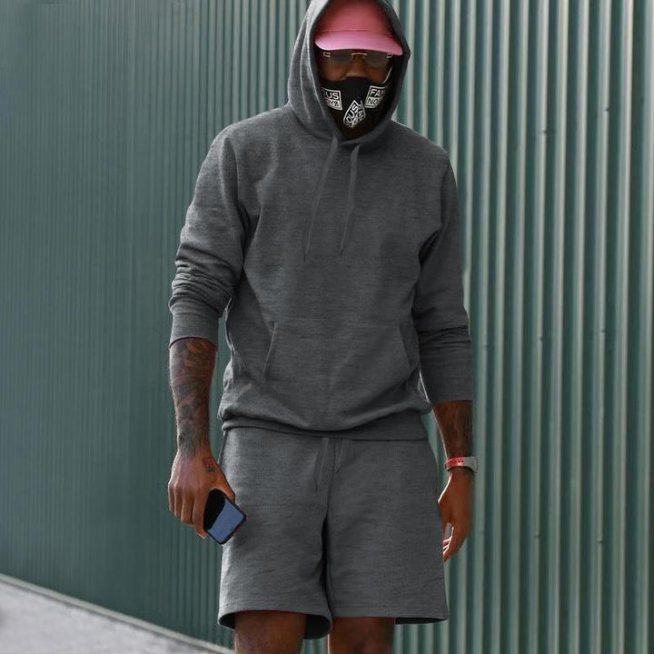Herrer sporty hoodie og shorts sæt Stilla